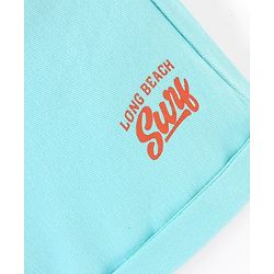 Babyhug Cotton Spandex Mid Thigh Length Shorts Text Print- Sky Blue