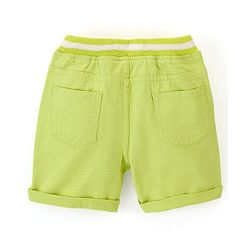 Babyhug Cotton Spandex Mid Thigh Length Shorts Text Print- Lime Green
