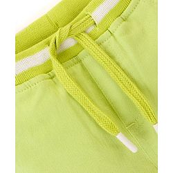 Babyhug Cotton Spandex Mid Thigh Length Shorts Text Print- Lime Green