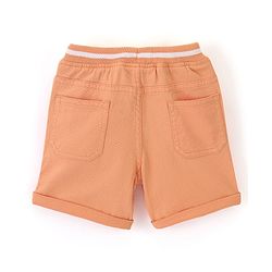 Babyhug Cotton Spandex Woven Knee Length Text Printed Shorts - Orange