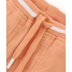 Babyhug Cotton Spandex Woven Knee Length Text Printed Shorts - Orange