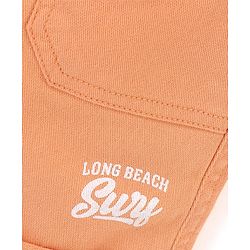 Babyhug Cotton Spandex Woven Knee Length Text Printed Shorts - Orange