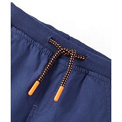 Babyhug Cotton Knee Length Bermuda Solid Colour - Navy Blue