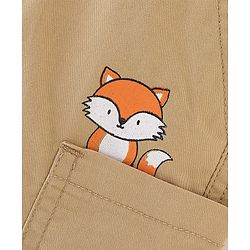 Babyhug 100% Cotton Full Length Fox Print Trousers - Brown
