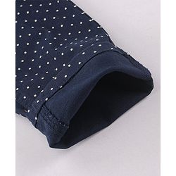 Babyhug Cotton Woven Full Length Trouser with Dot Print - Navy Blue