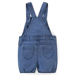 Babyhug Cotton Knit Dungaree with Cap Sleeves Inner Tee Floral Print - Pink & Blue