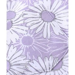 Babyhug 100% Cotton Knit Floral Print Dungaree with Half Sleeves Inner Tee - White & Lilac