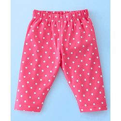 Babyhug Cotton Lycra Three Fourth Leggings Dot & Star Print Pack of 3 - Blue Pink & Peach