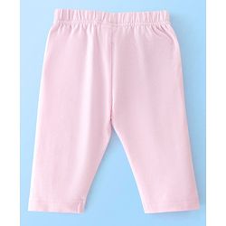 Babyhug Cotton Lycra Three Fourth Leggings Dot & Star Print Pack of 3 - Blue Pink & Peach