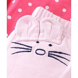 Babyhug Cotton Lycra Three Fourth Leggings Dot & Star Print Pack of 3 - Blue Pink & Peach