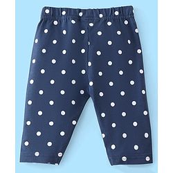 Babyhug Cotton Lycra Three Fourth Length Leggings Heart & Floral Print Pack Of 3- Red White & Blue
