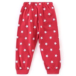Babyhug Cotton Knit Half Sleeves Night Suit Guitar Print - Red