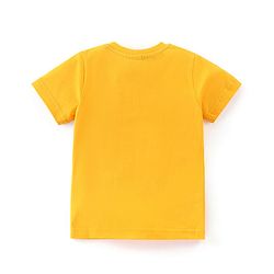 Babyhug Cotton Knit Half Sleeves Night Suit Dino Print - Blue & Yellow