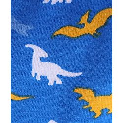 Babyhug Cotton Knit Half Sleeves Night Suit Dino Print - Blue & Yellow