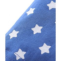 Babyhug Cotton Knit Half Sleeves Night Suit with Star Print - Blue