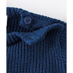 Babyhug Full Sleeves Sweater Set Striped - Navy Blue