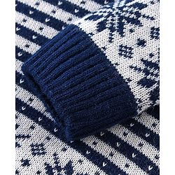 Babyhug Full Sleeves Striped Sweater with Pants Set - Navy Blue