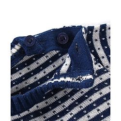 Babyhug Full Sleeves Striped Sweater with Pants Set - Navy Blue