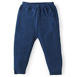 Babyhug Knit Full Sleeves Sweater Set Snowflakes Design - Navy Blue