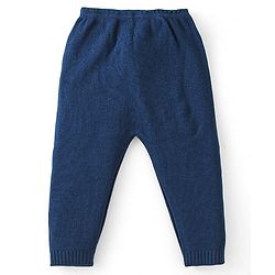 Babyhug Knit Full Sleeves Sweater Set Snowflakes Design - Navy Blue