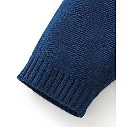 Babyhug Knit Full Sleeves Sweater Set Snowflakes Design - Navy Blue
