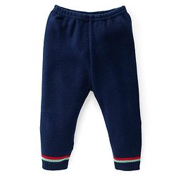 Babyhug Knitted Full Sleeves Striped Sweater Set - Navy
