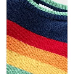 Babyhug Knitted Full Sleeves Striped Sweater Set - Navy