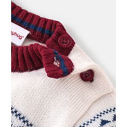 Babyhug Knit Full Sleeves Sweater Set Damask Design - Maroon