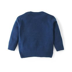 Babyhug Knit Full Sleeves Sweater Set Argyl Design - Navy Blue