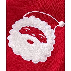 Babyhug Knitted Full Sleeves Santa Claus Design Sweater & Pajama Set - Red