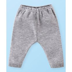 Babyhug Cotton Knit Full Sleeves Sweater Set Cable Knit Design- Grey