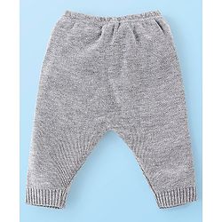 Babyhug Cotton Knit Full Sleeves Sweater Set Cable Knit Design- Grey