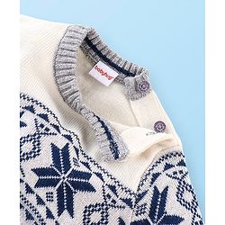Babyhug Cotton Knit Full Sleeves Sweater Set Cable Knit Design- Grey