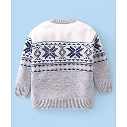 Babyhug Cotton Knit Full Sleeves Sweater Set Cable Knit Design- Grey