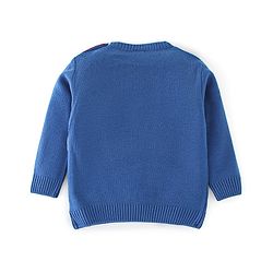 Babyhug Knit Full Sleeves Sweater Set Checks Design - Red & Blue