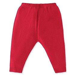 Babyhug Knit Full Sleeves Sweater Set Checks Design - Red & Blue