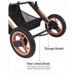 Babyhug Majestic Stroller Cum Carry Cot With Canopy - Blue Checked