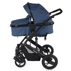 Babyhug Majestic Stroller Cum Carry Cot With Canopy - Blue Checked