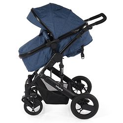 Babyhug Majestic Stroller Cum Carry Cot With Canopy - Blue Checked