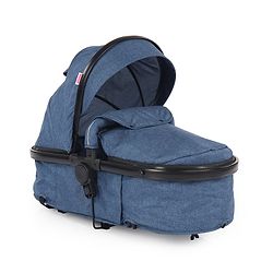 Babyhug Majestic Stroller Cum Carry Cot With Canopy - Blue Checked