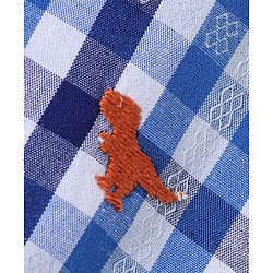 Babyhug 100% Cotton Full Sleeves Check Shirt - Blue
