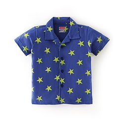 Babyhug Cotton Half Sleeves Night Suit Stars Print- Blue