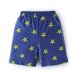 Babyhug Cotton Half Sleeves Night Suit Stars Print- Blue