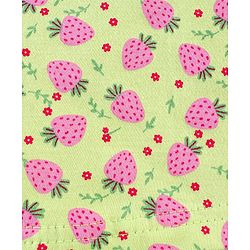 Babyhug Cotton Half Sleeves Night Suit Strawberry Print- Green