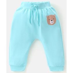 Babyhug Cotton Full Length Diaper Pants Stripes & Bear Print Pack Of 3- Blue & Orange