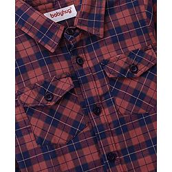 Babyhug 100% Cotton Woven Full Sleeves Checked Shirt - Red