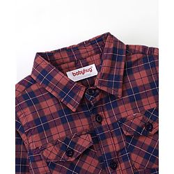 Babyhug 100% Cotton Woven Full Sleeves Checked Shirt - Red