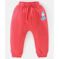 Babyhug Cotton Full Length Diaper Pants Stripes & Dino Print Pack Of 3- Red Blue & White