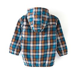 Babyhug 100% Cotton Woven Full Sleeves Hooded Checkered Shirt - Green