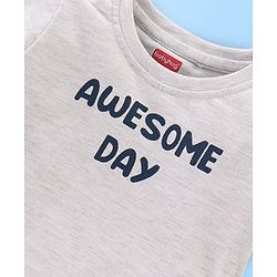 Babyhug Cotton Woven Full Sleeves Shirt With T-Shirt With Text & Animals Print - Navy Blue & White